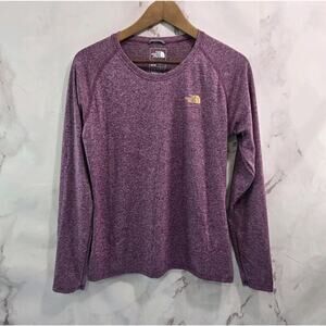 The North Face Shirt Womens Medium Purple Long Sleeve Crew Heathered Tech Hiking